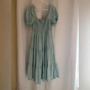 Abercrombie & Fitch Elegant Blue Puff Sleeve Dress
